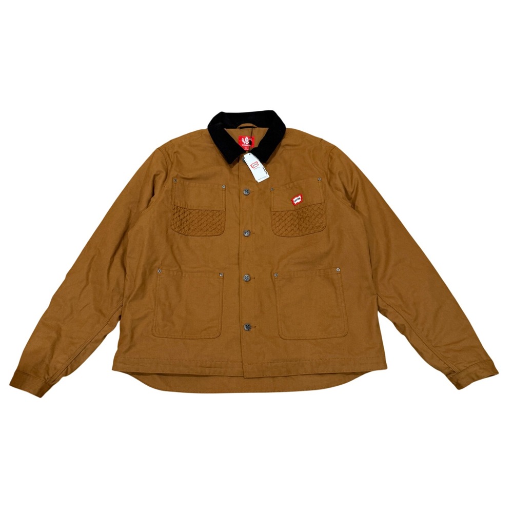 NWT ICECREAM Cotton Canvas Work Chore Jacket Brown Plaid Lined Men 3X Streetwear